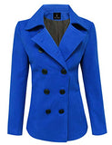 TAM WARE Women Trendy Double Breasted Wool Pea Coat | Women's Coat & Jacket