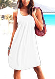 Women Casual Loose Tank Dresses Sleeveless Beach Vacation Dress Swing Pleated U Neck Fashion Soft