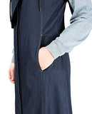 Denim Hooded Urban Abaya Cotton Maxi Dress Jilbab