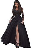 Women Lace S Long Sleeves Prom Dress High Slit Evening Gowns Lb0076 | Women's Casual Dresses