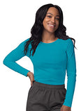 Teal Blue Scrubs for Ladies - Long Sleeve Comfort Underscrub Tee - SIVVAN Womens Fall Fashion | Women's Tops and Blouses