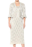 Women's Two Piece Lace Long Jacket Dress Missy