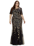 Women's Plus Size Embroidery Mermaid Evening Party Maxi Dress 7707PZ
