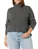 Charcoal Heather Fisherman Cable Turtleneck Sweater - Ae Store | Women's Jumpers