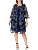 Women's Plus Size Midi Scoop Neck Shift Dress with Jacket Special Occasion | Women's Work Dresses