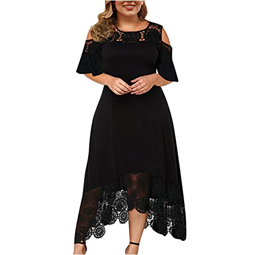 Plus Size Dresses For Women Lace Strap Off The Shoulder Maxi High Low Cocktail Dress Wedding Guest Dresses