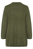 Khaki Essential Knitted Cardigan - Women's - Plus Size Curve | Women's Cardigan