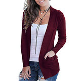 VOIANLIMO Women's Open Front Casual Long Sleeve Knit Classic Sweaters Cardigan with Pockets | Women's Casual Dresses