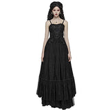 Women's Gothic Sexy Lace Long Dress Multilayered Lace Evening Party Gorgeous Dress Women Steampunk Retro Gown Dress