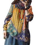 Multicolor Women Long Sleeve Jumpers Overd Graphic Knitted Sweater Crew Neck Loose Pullover Sweater Tops - Yesno | Women's Jumpers