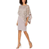 Women's Sequined Lace-overlay Sheath Dress