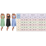 Women Sleeveless Dresses Scoop Neck Casual Dresses Pleated Flowy Summer Beach Maxi Tank Dress with Pockets | Original Brand