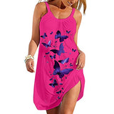 Summer Dresses for Women, Fashion Ladies's O-Neck Printing Casual Loose Strapless Sexy Sling Dress Party UK Size | Women's Work Dresses