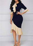 Women's Business Retro Casual Wear to Work Office Career Sheath Slim Cocktail Pencil Dress | Original Brand | Women's Work Dresses