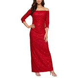 Women's Long ¾ Sleeve Off The Shoulder Dress