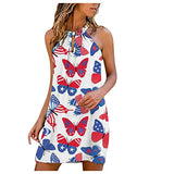 Beach Dresses for Women, Womens Dressy Dresses for Church Butterfly Print Metal Dresses Casual Mini Dress | Original Brand