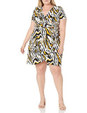 Plus Size Women's Short-Sleeve Ballerina Wrap Dress,  ZBRYKW,  2X | Original Brand