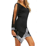 Women Party Dresses Long Sleeve V-Neck Front Asymmetric Slim Dress Spring Autumn Daily Evening Party Dress | Original Brand | Women's Casual Dresses