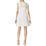 Women's Fit & Flare Dotted Lace Dress With Front/back Yoke | Women's Evening Gowns