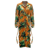 Ladies Sexy Fold Party Girls Fold V-Neck Long Sleeve Formal Printing Fall Maxi Casual Dresses Party Cocktail Dress Summer Casual Dresses UK Size | Women's Work Dresses