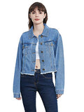 Anna-Kaci Cropped Denim Jean Jacket Long Sleeve