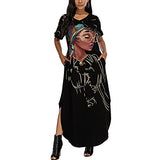 Women's Casual Loose Long Dress T-Shirt Dress Short/Long Sleeve Maxi Dresses with Pockets