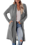 Women's Lightweight Waterfall Pockets Cardigan Long Sleeves Open Front Casual Thin Coverup | Women's Cardigan