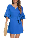Women's Bell Sleeve Short Beach Tie Waist Shift Dress | Women's Casual Dresses
