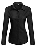 Womens Cotton Basic Button Down Shirt Slim Fit Dress Shirts | Women's Tops and Blouses