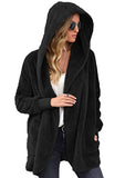 Women Cardigan Hoodie Fluffly Sweater Jumper Women Homewear Open Front Long Sleeve Coat Winter with Pocket | Women's Cardigan