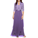 Women's Sequin Lace Long Jacket Dress - Mother of The Bride Dress