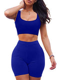 Women's Sexy Bodycon Tank Crop Top Shorts Sets Club 2 Piece Outfits