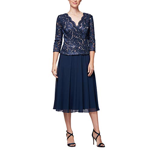 Alex evenings women's 2024 sequin lace mock dress