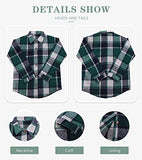 Womens Classic Plaid Color Block Button Down Shirts Blouses Tops 6020 C-Green Small | Women's Casual Dresses