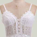 Wedding Dresses For Women Lace Bridal Gown Backless Sleeveless V Neck White Beach Wedding Party Dress | Women's Casual Dresses