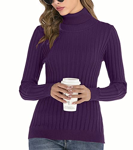 Womens purple 2025 turtleneck sweater