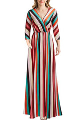 Rainbow Sleeve Women Cap Sleeve Loose Plain Pockets Maxi Casual Formal Long Dresses - REPHYLLIS | Women's Formal Dresses