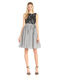 Women's Mini Check Gingham Fit-and-flare Dress With Lace Bodice | Women's Evening Gowns