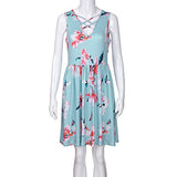 Dresses for Women Simple Sleeveless Round Neck Floral Printed Casual Dress | Original Brand | Women's Work Dresses