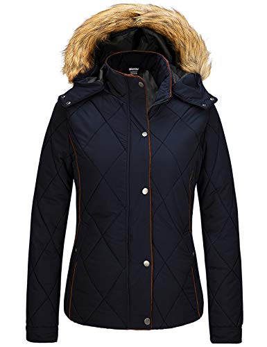 wantdo Men's Winter Jacket Thicken Winter Coat Warm Puffer Jacket with Fur  Hood