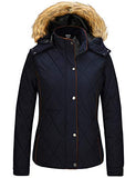 Wantdo Women's Thicken Winter Coat Classic Quilted Puffer Jacket with Fur Hood