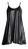 Women's Strappy Wet Look PVC Cami Swing Dress