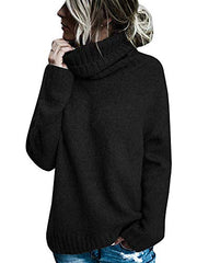 Womens Oversized Turtleneck Pullover Sweaters Cable Knit Long Sleeve Sweater Tops