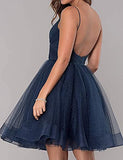 LINDO NOIVA Junior's Short Homecoming Dresses V Neck Tulle Ball Gown Short Prom Graduation Dress LNL031
