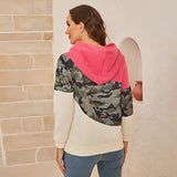 Womens Cowl Neck Hooded Sweatshirts Drawstring Pullover Jumper Ladies Color Block Long Sleeve Hoodie Top | Original Brand | Women's Cardigan