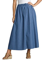 Woman Within Women's Plus Size Petite Flared Denim Skirt | Original Brand