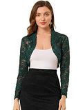 Women's Saint Patrick's Day Crop Cardigan Sheer Floral Lace Bolero Shrug Top | Original Brand