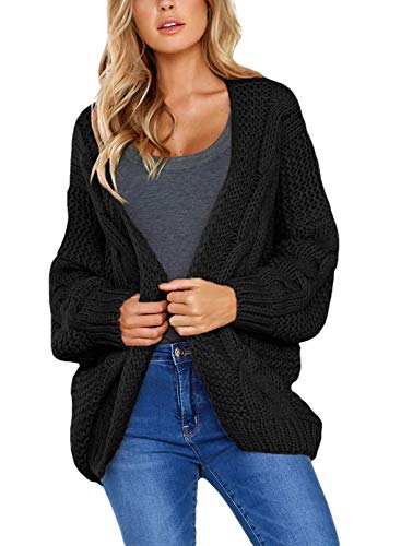 Women Chunky Knit Copped Cardigan Chunky Knit Loose Sweater Coat Solid Original Brand