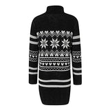 Ladies Casual O-Neck Classic Long Sleeve Snowflake Print Loose Sweater Dress for Special Occasions Party Cocktail Dress Summer Casual Dresses UK Size | Women's Work Dresses