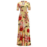 Women's Dress Sweet & Cute Dress Ladies Casual O-Neck Short Sleeve Bandage Summer Printing Sashes Dress Fancy Cocktail Dress Party Dress Maxi A-line Dress